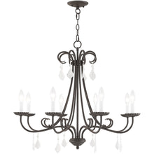 Load image into Gallery viewer, 25" Eight Light Dimmable Chandelier With Shades - Bronze