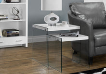 Load image into Gallery viewer, Accent Nesting Table Clear Tempered Glass For Living Room (Set of 2)