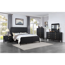 Load image into Gallery viewer, California King 5 Piece Bedroom Set With Fluted Detailing - Black