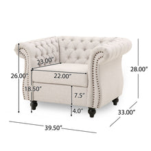 Load image into Gallery viewer, Nexuson - Upholstered Chesterfield Chair With Deep Tufted And Nailhead Trim