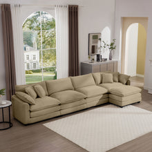 Load image into Gallery viewer, Modern Oversized Modular Cushion Sofa With Ottoman, Low Back, Deep Seating Sofa Set