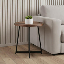 Load image into Gallery viewer, Round Side Table - American Walnut And Black