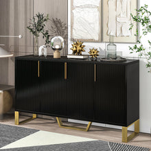Load image into Gallery viewer, Modern Sideboard With Four Doors, Metal Handles & Legs And Adjustable Shelves Kitchen Cabinet