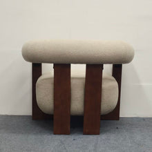 Load image into Gallery viewer, C - Shaped Chunky Arm Accent Chair - Beige / Brown
