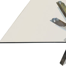 Load image into Gallery viewer, Glass And Metal Cross Leg Base Square Dining Table - Clear
