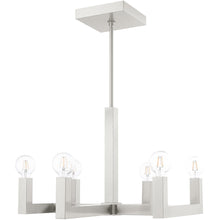 Load image into Gallery viewer, 20'' Six Light Dimmable Chandelier With Shades - Nickel
