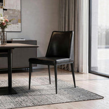 Load image into Gallery viewer, Faux Leather Dining Parsons Chair - Black
