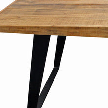 Load image into Gallery viewer, 63" Solid Wood And Iron Sled Base Dining Table - Natural