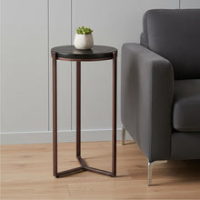 Load image into Gallery viewer, 22" Modern Iron Pedestal End Table - Bronze