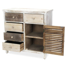 Load image into Gallery viewer, Solid Wood End Table With Five Drawers And Two Shelves - Brown