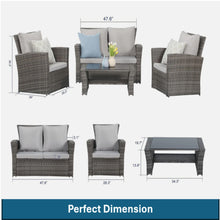 Load image into Gallery viewer, Modern Patio Set With Table And Cushions