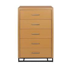 Load image into Gallery viewer, Glimmering Chest With 5 Drawers And Iron Base - Maple / Black