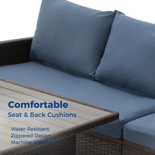 Load image into Gallery viewer, 7 Piece Patio Dining Set With Cushions, Modular Sectional Sofa & Storage Table