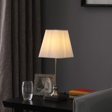 Load image into Gallery viewer, Bedside Table Lamp With White Empire Shade - Silver