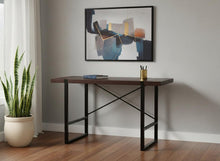 Load image into Gallery viewer, 49" Dark Brown and Black Computer Desk