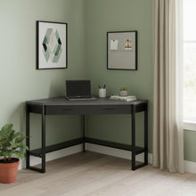 Load image into Gallery viewer, 42" Gray and Black Corner Computer Desk