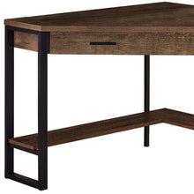 Load image into Gallery viewer, 42" Brown and Black Corner Computer Desk