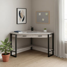Load image into Gallery viewer, 42" Gray and Black Corner Computer Desk
