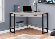 Load image into Gallery viewer, 42" Gray and Black Corner Computer Desk