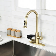Load image into Gallery viewer, 3 In 1 Kitchen Faucet With Press Type Glass Rinser, High Arc Pull Down Sprayer