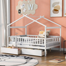 Load image into Gallery viewer, House Bed With 2 Drawers