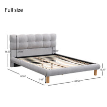 Load image into Gallery viewer, Upholstered Platform Bed Frame With Cookie Shaped Headboard