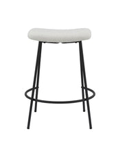 Load image into Gallery viewer, Faux Sherpa And Metal Backless Counter Height Bar Chairs (Set of 2) - White And Black