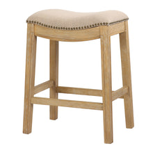 Load image into Gallery viewer, Wood Backless Counter Height Bar Chair - Cream / Brown