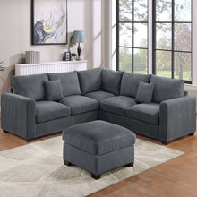 Load image into Gallery viewer, Modern Style L-Shaped Sectional Set With Ottoman