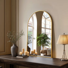Load image into Gallery viewer, 30" Aluminum Arch Framed Accent Mirror - Gold