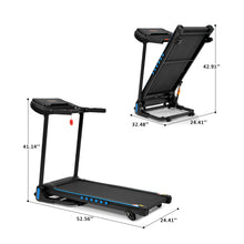 Load image into Gallery viewer, Incline Treadmill For Running & Walking, Hydraulic System Auto Folding With Type C & USB Charge For Android, 10Mph, Bluetooth Speaker - Black