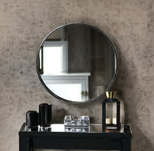 Load image into Gallery viewer, 47" Round Metal Frame Wall Mirror - Black