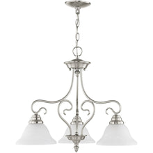 Load image into Gallery viewer, 21" Three Light Dimmable Chandelier With Shades - Nickel