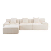 Load image into Gallery viewer, Chenille Modular Sofa Chaise With Ottoman Toss Pillows (725195) - Beige