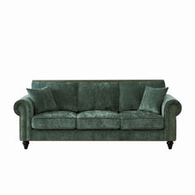 Load image into Gallery viewer, 3 Seater Sofa With Tufted Upholstery, Rolled Arms, Nailhead Trim