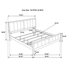 Load image into Gallery viewer, Eastern King Panel Bed With Upholstered Headboard And Footboard - Cappuccino