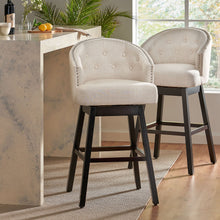 Load image into Gallery viewer, Mellifluous - 360 Degree Swivel Bar Stool With Stunning Nailhead Trim, (Set of 2)