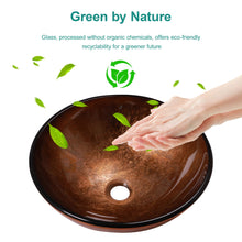 Load image into Gallery viewer, Artistic Tempered Glass Vessel Sink With Pop Up Drain