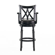 Load image into Gallery viewer, Elegant Leather Swivel Bar Stool With Arms - Espresso