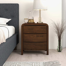 Load image into Gallery viewer, Lionel - Nightstand 3 Drawer Bed Side Table - Brown