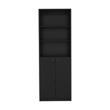 Load image into Gallery viewer, Five Tier Bookcase With Two Doors (737970) - Black