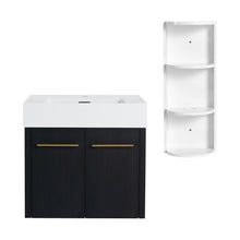 Load image into Gallery viewer, Modern Wall Mounted Bathroom Vanity With Resin Sink And Storage Rack