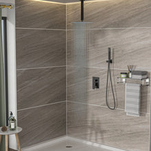 Load image into Gallery viewer, Dual Shower Head 16" Ceiling Mount Square Shower System With Rough In Valve