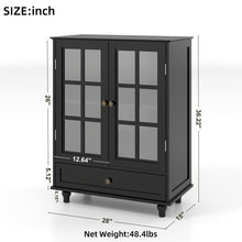 Load image into Gallery viewer, Minimalist Buffet Cabinet With Double Glass Doors And Drawer