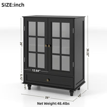 Load image into Gallery viewer, Minimalist Buffet Cabinet With Double Glass Doors And Drawer