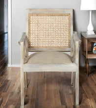Load image into Gallery viewer, Fabric Distressed Arm Chair - Cream / Brown