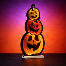 Load image into Gallery viewer, Halloween Jack-O-Lantern Tabletop Sign With LED (633943) - Orange / Black / Yellow