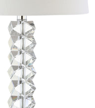 Load image into Gallery viewer, 26" Novelty Table Lamp LED With Drum Shade - Clear / Pearl Silver