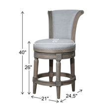 Load image into Gallery viewer, Swivel Barstool With High-Back