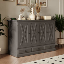 Load image into Gallery viewer, Solid Pine Murphy Bed Chest Cube Cabinet Bed With Charging Station And Large Storage Drawer For Home Office Or Small Room